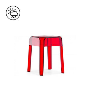 Pedrali Rubik 583 outdoor plastic stool with seat H.17 3/4 inch - Buy now on ShopDecor - Discover the best products by PEDRALI design