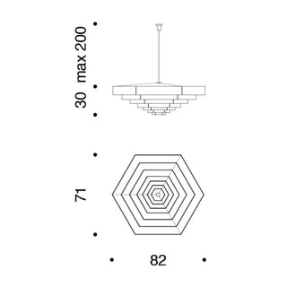 Danese Milano by Artemide Lampada Esagonale 82 suspension lamp - Buy now on ShopDecor - Discover the best products by DANESE MILANO design