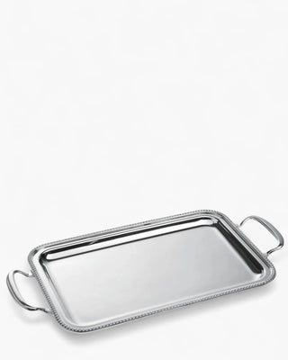 Ercuis Ambassade Perles tray silver plated With Handles 65x50 cm - 25.59x19.68 in - Buy now on ShopDecor - Discover the best products by ERCUIS design