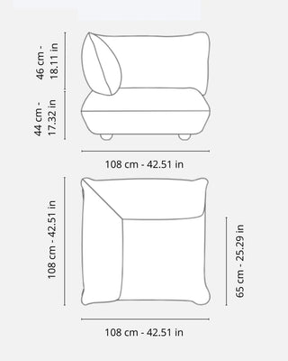 Fatboy Sumo Corner Seat modular corner velvet armchair