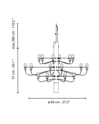 Flos 2097 pendant lamp with frosted bulbs