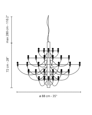 Flos 2097 pendant lamp with frosted bulbs