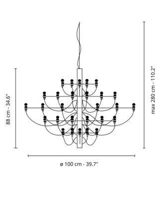 Flos 2097 pendant lamp with frosted bulbs