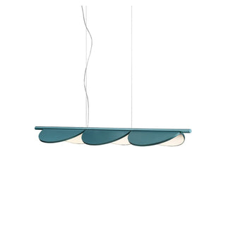 Flos Almendra Linear S3 pendant lamp LED 130 cm. 110 Volt Flos Almendra Bay Blue Metallized - Buy now on ShopDecor - Discover the best products by FLOS design