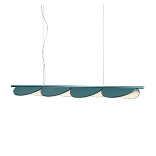 Flos Almendra Linear S4 pendant lamp LED 166 cm. 110 Volt Flos Almendra Bay Blue Metallized - Buy now on ShopDecor - Discover the best products by FLOS design