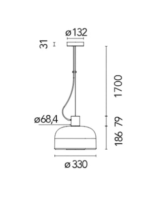 Flos Bellhop Glass pendant lamp