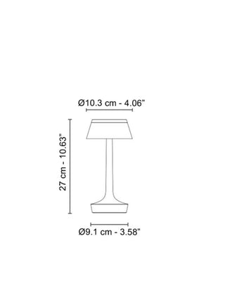 Lámpara de mesa portátil Flos Bon Jour Unplugged LED con corona