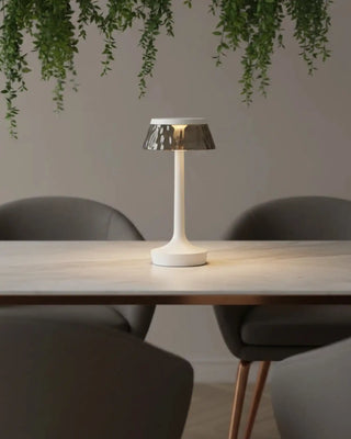 Lámpara de mesa portátil Flos Bon Jour Unplugged LED con corona