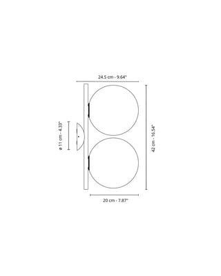 Flos IC Lights C/W1 Double wall/ceiling lamp