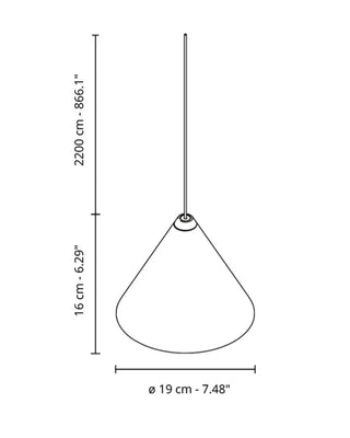 Candeeiro suspenso LED Flos String Light Cone
