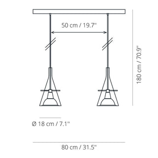 FontanaArte Flûte medium transparent chrome suspension lamp - Buy now on ShopDecor - Discover the best products by FONTANAARTE design