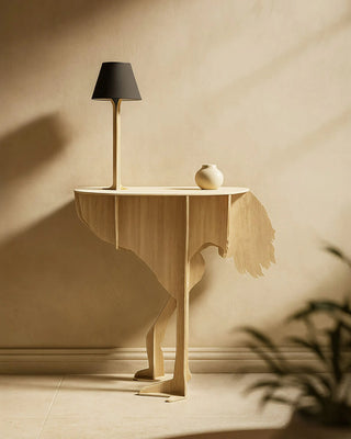Ibride Mobilier de Compagnie Diva Lucia ostrich wall console in oak wood with light - Buy now on ShopDecor - Discover the best products by IBRIDE design