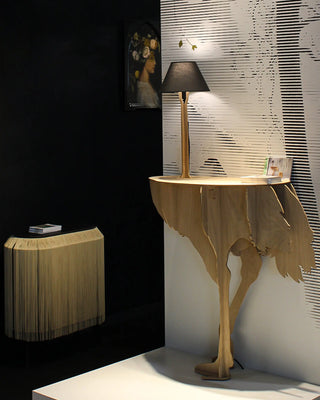 Ibride Mobilier de Compagnie Diva Lucia ostrich wall console in oak wood with light - Buy now on ShopDecor - Discover the best products by IBRIDE design
