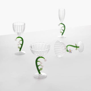 Ichendorf Botanica optical stemmed glass lilac flower by Alessandra Baldereschi - Buy now on ShopDecor - Discover the best products by ICHENDORF design