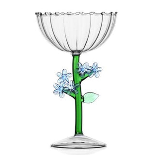 Ichendorf Botanica optical champagne bowl light blue flower by Alessandra Baldereschi - Buy now on ShopDecor - Discover the best products by ICHENDORF design