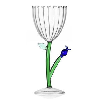 Ichendorf Botanica optical stemmed glass blue flower by Alessandra Baldereschi - Buy now on ShopDecor - Discover the best products by ICHENDORF design