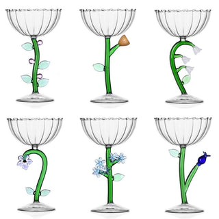 Ichendorf Botanica set 6 optical champagne bowls mix - Buy now on ShopDecor - Discover the best products by ICHENDORF design