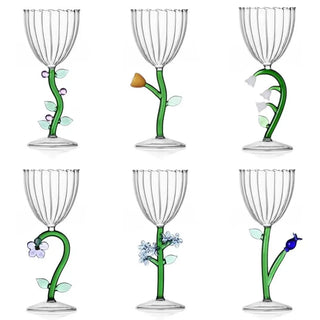 Ichendorf Botanica set 6 optical stemmed glasses mix - Buy now on ShopDecor - Discover the best products by ICHENDORF design