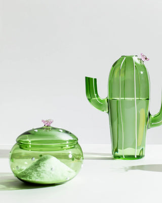 Ichendorf Desert Plants box green cactus with pink flower - Buy now on ShopDecor - Discover the best products by ICHENDORF design