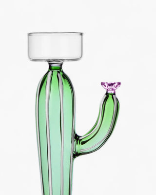 Ichendorf Desert Plants tealight green cactus with pink flower - Buy now on ShopDecor - Discover the best products by ICHENDORF design