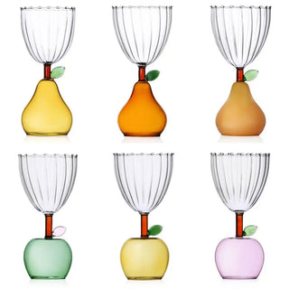Ichendorf Fruits & Flowers set 6 stemmed glasses mix - Buy now on ShopDecor - Discover the best products by ICHENDORF design