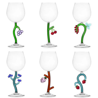 Ichendorf Fruits & Flowers set 6 stemmed wine glasses mix - Buy now on ShopDecor - Discover the best products by ICHENDORF design