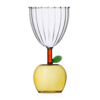 Ichendorf Fruits & Flowers stemmed glass pear/apple Ichendorf Yellow Apple - Buy now on ShopDecor - Discover the best products by ICHENDORF design
