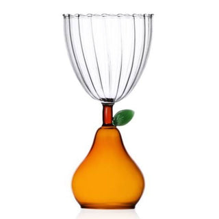 Ichendorf Fruits & Flowers stemmed glass pear/apple Ichendorf Amber Pear - Buy now on ShopDecor - Discover the best products by ICHENDORF design