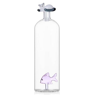 Ichendorf Tabby Cat bottle pink fish & white cat with smoke tail - Buy now on ShopDecor - Discover the best products by ICHENDORF design