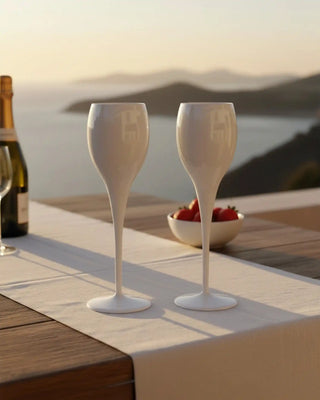 Italesse مجموعة Privé Beach فلوت 6 كؤوس شمبانيا سعة 130 سم مكعب بولي كربونات