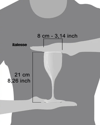 Italesse Set Sunlight Beach de 6 copas de vino con tallo cc. 330 policarbonato