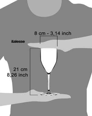 Italesse Set Sunlight Beach de 6 copas de vino con tallo cc. 330 policarbonato