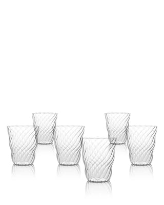 Italesse Juego de 6 vasos Twist Tumbler cc. 370 en vidrio transparente