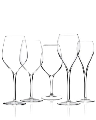 Italesse Juego Vertical Grande de 6 copas de vino cc. 500 en vidrio transparente