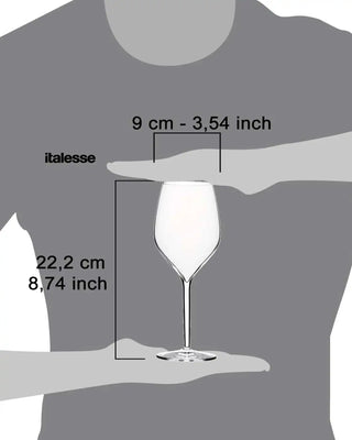 Italesse Juego Vertical Grande de 6 copas de vino cc. 500 en vidrio transparente
