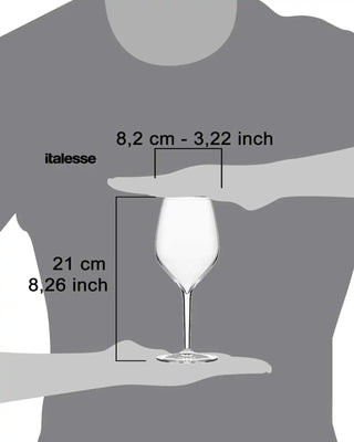Italesse Juego Vertical Mediano de 6 copas de vino cc. 390 en vidrio transparente