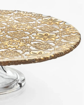 Ivv Arabesque glass cake stand with gold leaf decoration - Buy now on ShopDecor - Discover the best products by IVV design