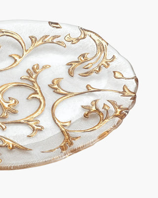 Ivv Bisanzio oval plate gold decoration 39x33 cm - 15.3x13 in - Buy now on ShopDecor - Discover the best products by IVV design
