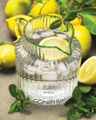 Ivv Dudu Da clear optic glass pitcher with handle and colored rim - Buy now on ShopDecor - Discover the best products by IVV design