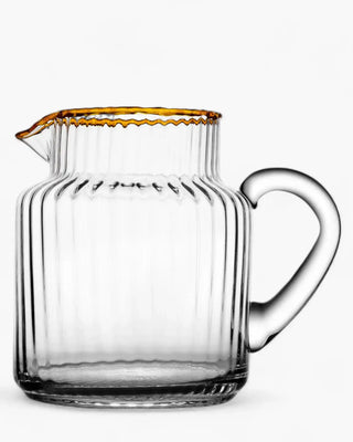 Ivv Dudu Da clear optic glass pitcher with handle and colored rim Orange - Buy now on ShopDecor - Discover the best products by IVV design