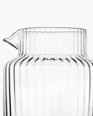 Ivv Dudu Da clear optic glass pitcher with handle and colored rim - Buy now on ShopDecor - Discover the best products by IVV design