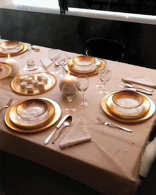 Ivv Orizzonte glass plate with gold decoration