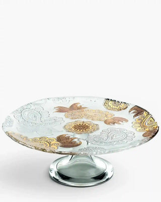 Ivv Pashmina glass cake stand with gold decoration ø 30 cm - Buy now on ShopDecor - Discover the best products by IVV design