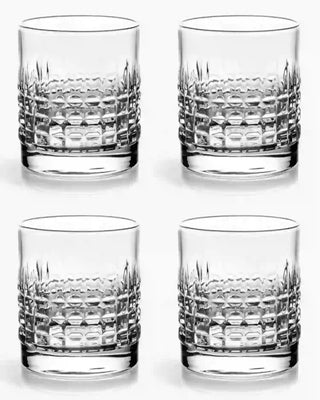 Ivv Shake & Stir set 4 glass tumblers square pattern Transparent - Buy now on ShopDecor - Discover the best products by IVV design
