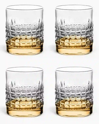 Ivv Shake & Stir set 4 glass tumblers square pattern Amber - Buy now on ShopDecor - Discover the best products by IVV design