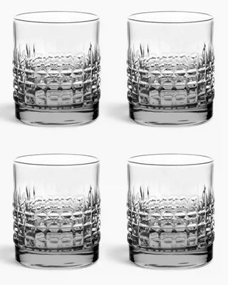 Ivv Shake & Stir set 4 glass tumblers square pattern Grey - Buy now on ShopDecor - Discover the best products by IVV design