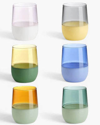 Ivv Unametà set 6 borosilicate glass tumblers in two-tone colors Multicolour - Buy now on ShopDecor - Discover the best products by IVV design