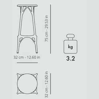 Kartell A.I. stool Light in technopolymer for indoor/outdoor use - Buy now on ShopDecor - Discover the best products by KARTELL design