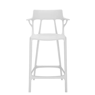 Kartell A.I. stool in technopolymer for indoor/outdoor use White BI h 65 cm - Buy now on ShopDecor - Discover the best products by KARTELL design