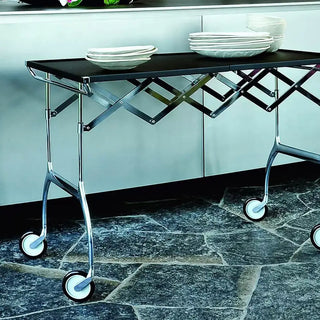 Kartell Battista folding trolley in polyurethane with steel structure